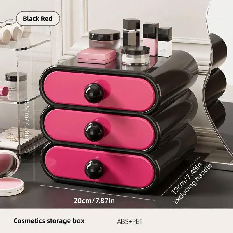 Drawer Cosmetic Organizer Desktop Storage Organizer for Makeup Desk Accessories - White