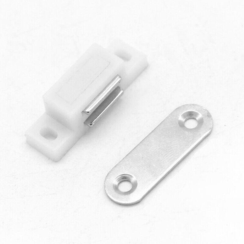 2/6/10/24/48Pcs White Magnetic Door Catch Cupboard Cabinet Wardrobe Drawer Latch - 2PCS