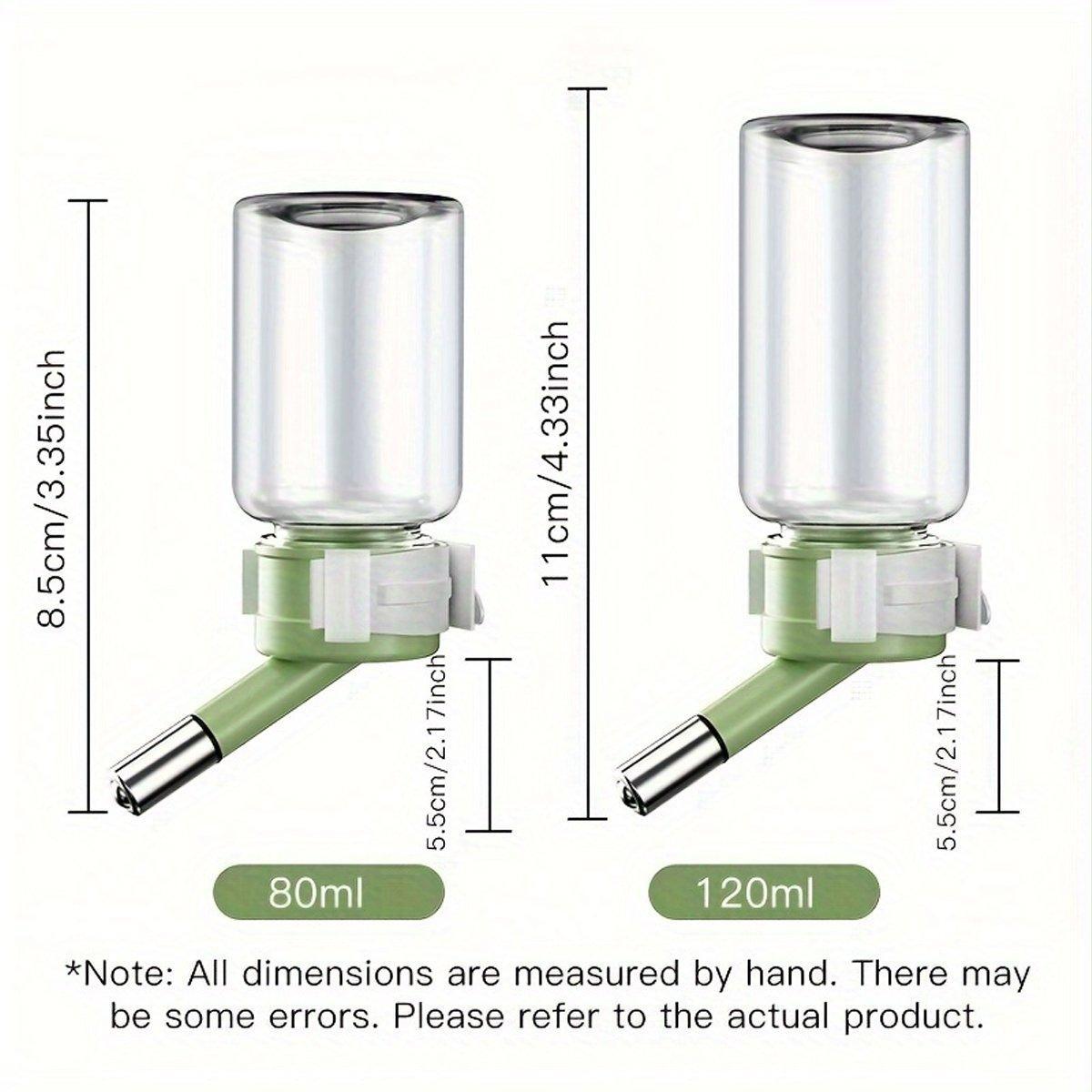 Pet Water Bottle for Hamster Guinea Pig Rabbit Vacuum Drinking Feeder Kettle - 120ml-Green