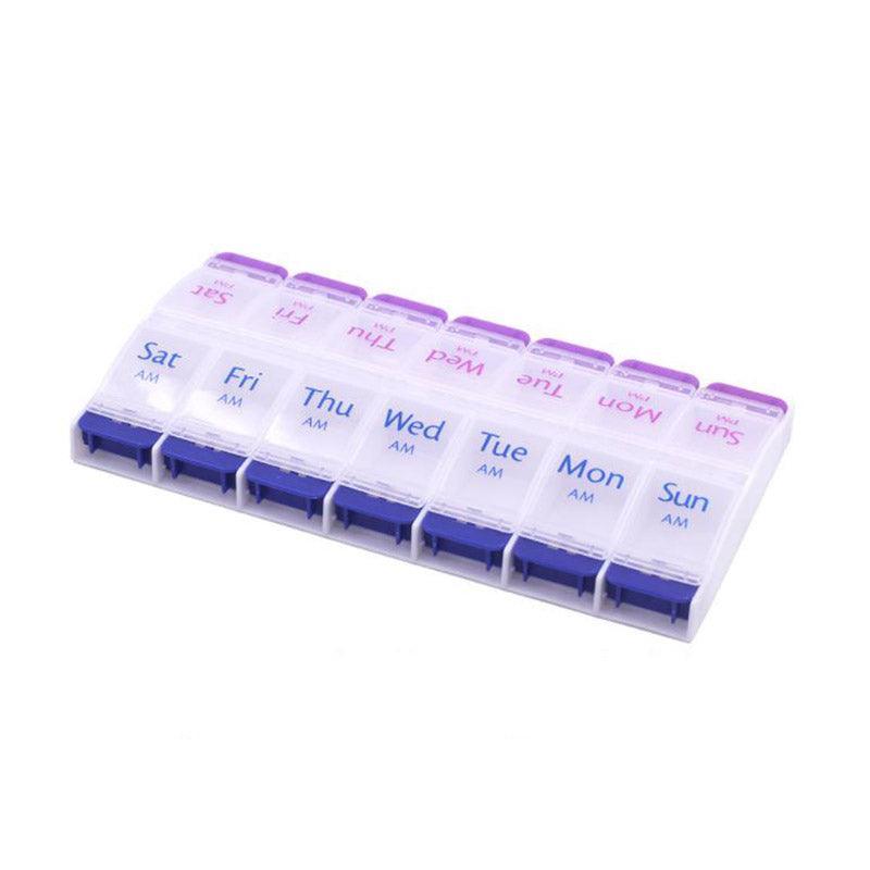 14 Slot 7 Day Pill Box Dispenser Medicine Organiser Am Case Medication Au Stock