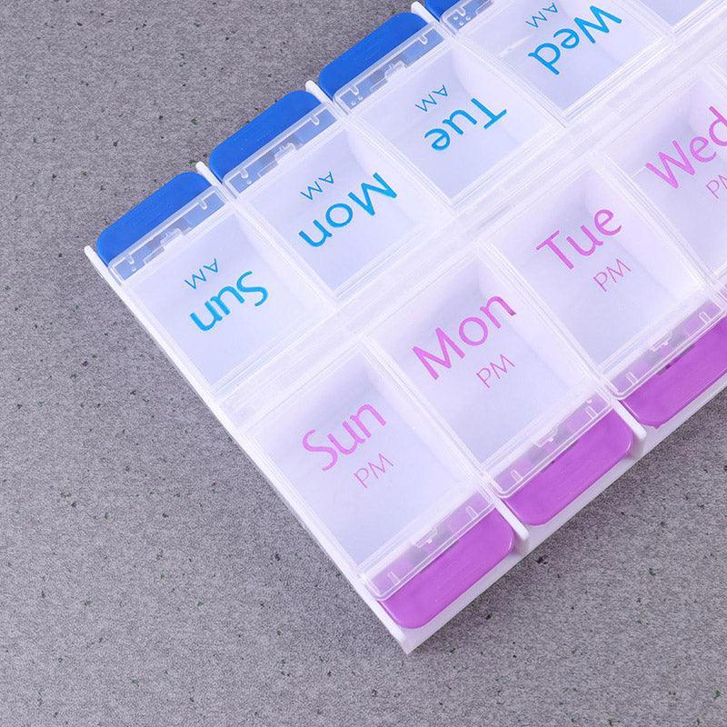 14 Slot 7 Day Pill Box Dispenser Medicine Organiser Am Case Medication Au Stock