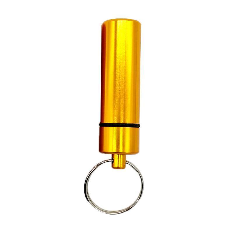 Aluminum Pill Box Case Bottle Cache Drug Holder Keychain Container Waterproof - Green