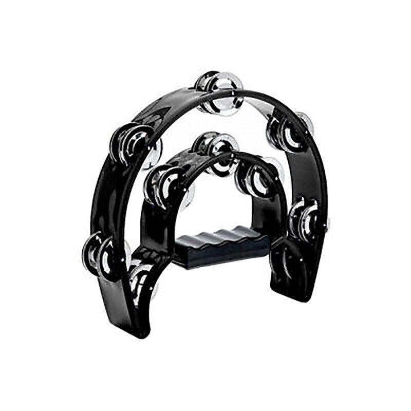 Double Half Moon Tambourine Handheld Musical Percussion Instrument Bell Drum - Blue