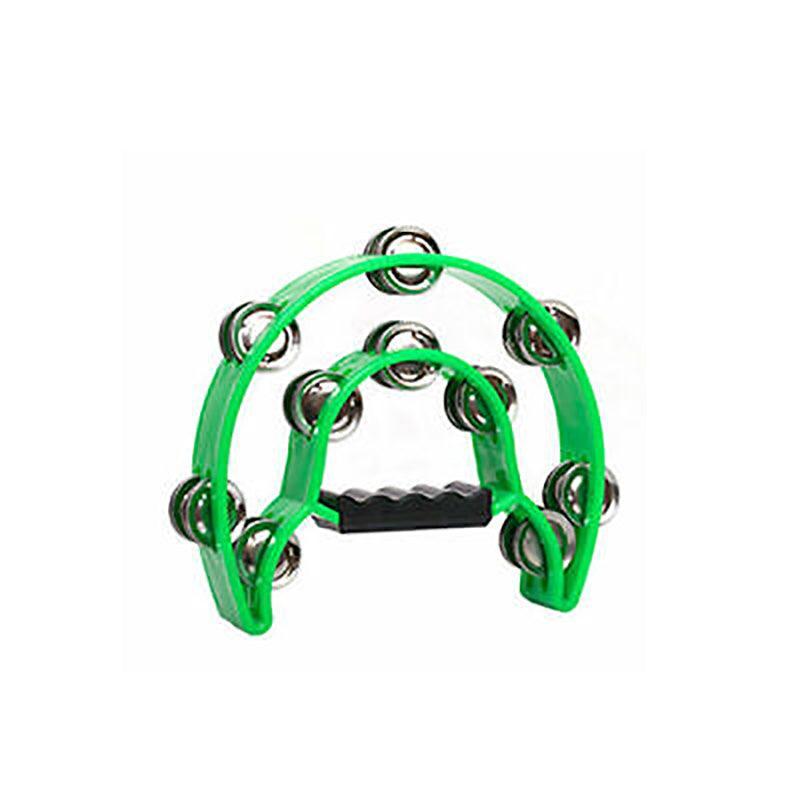Double Half Moon Tambourine Handheld Musical Percussion Instrument Bell Drum - Blue