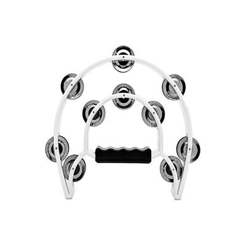 Double Half Moon Tambourine Handheld Musical Percussion Instrument Bell Drum - Green