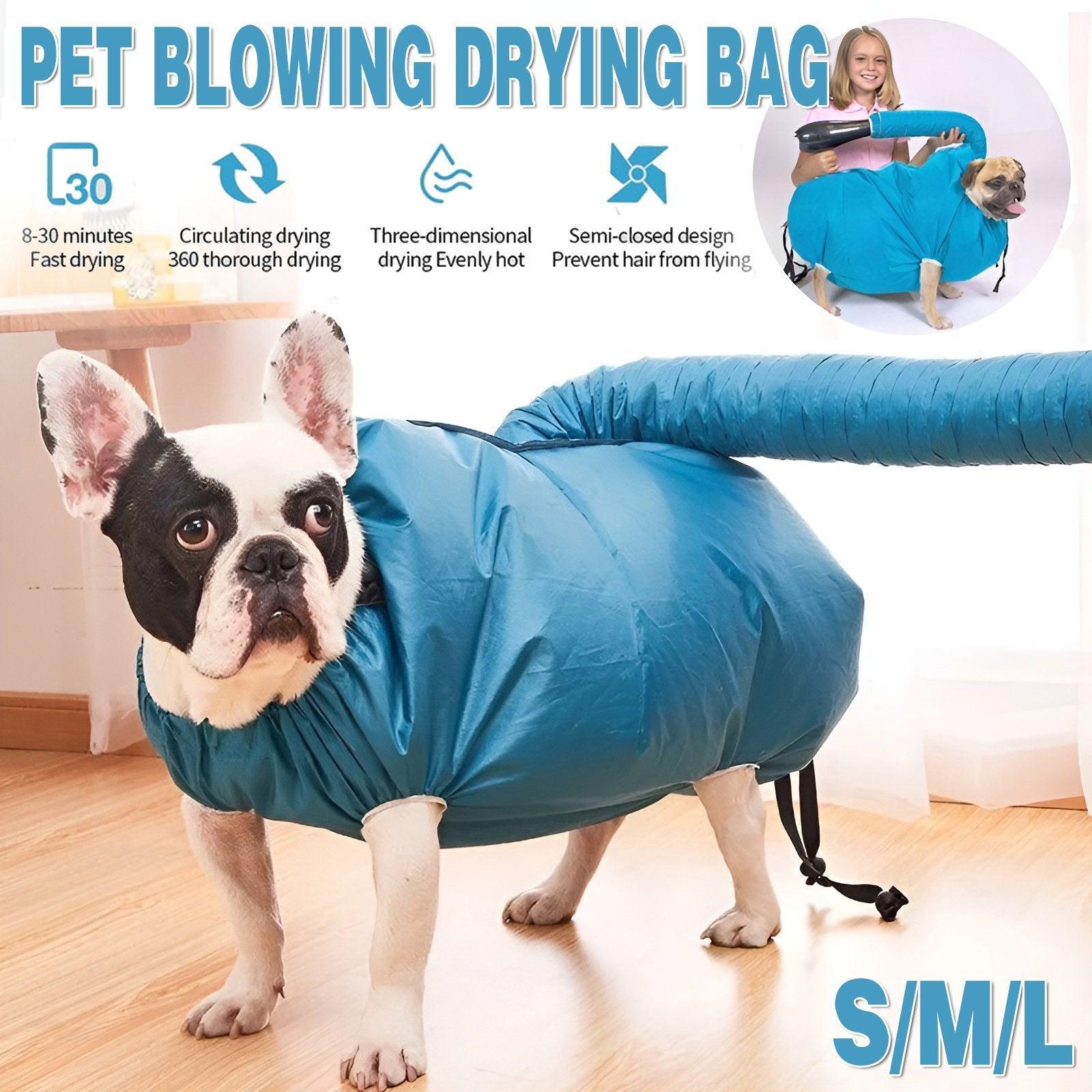 Pet Dog Cat Grooming Blower Hair Dryer Drying Bag Dry Cleaning Bathing Folding - M
