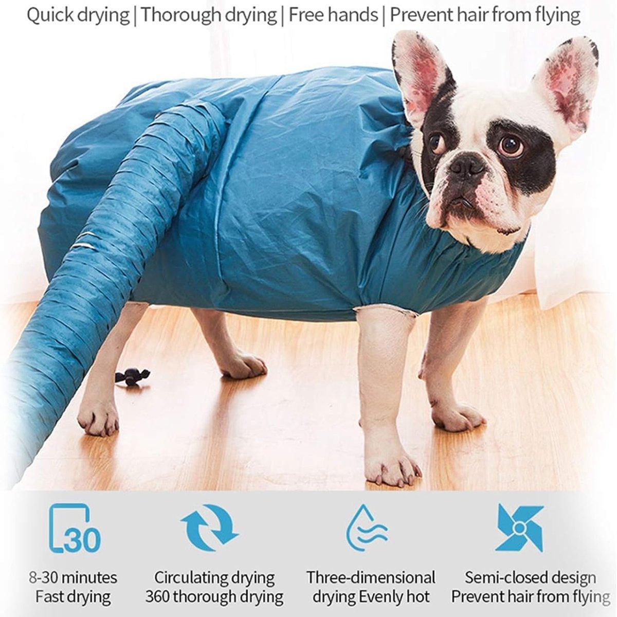 Pet Dog Cat Grooming Blower Hair Dryer Drying Bag Dry Cleaning Bathing Folding - M