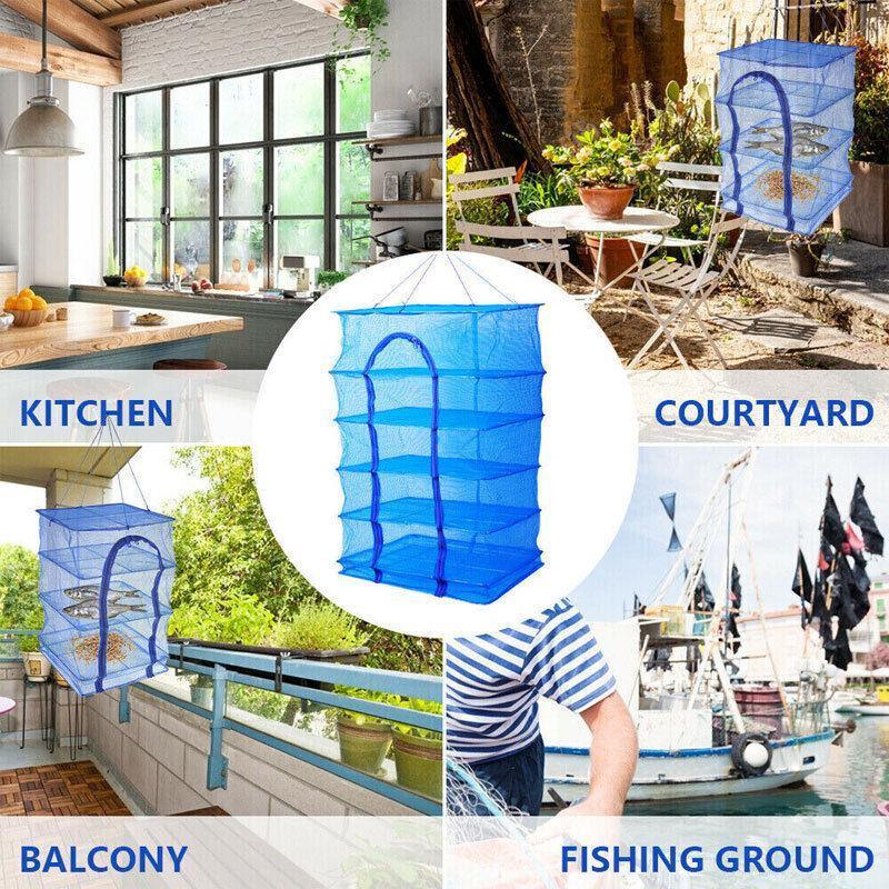 Air Dry Drying Net Vegetable Dehydrator Fruit Meat Fishing Jerky Food Beef Fish - 5Tiers