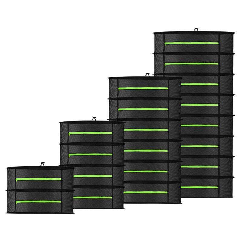 2-8 Tier Drying Net Large Shelf Hydroponic Hanging Grow Herb Plant Dry - 8 Layers