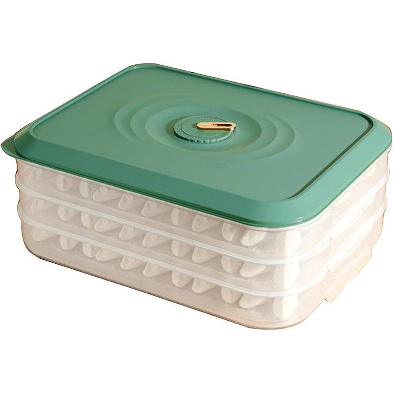 3/4 Layer Large Capacity Dumpling Box Sealed Fresh Wonton Storage Container - White-4 Layer