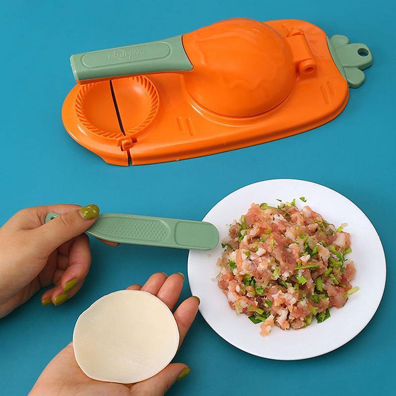 2in1 Dumpling Skin Chapati Maker Press Machine Wrapper Mould Handle Tools Pastry - Leather Pink