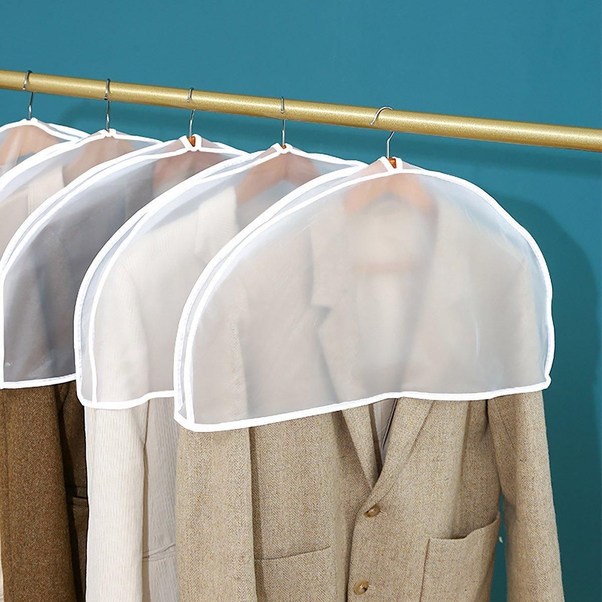 10pcs Dustproof Clothes Cover Transparent Hanging Wardrobe Storage Bag Set