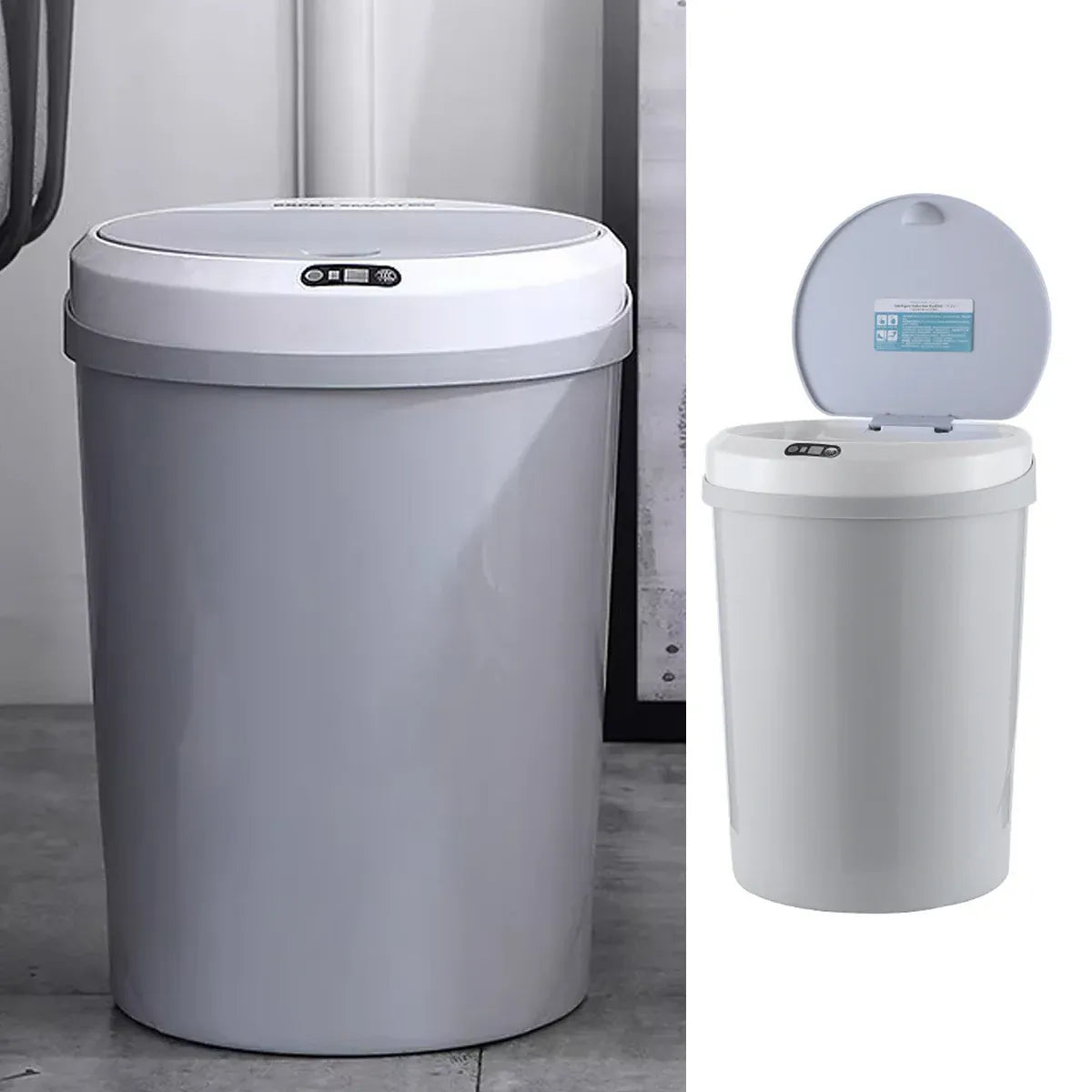 1-Piece 12L Automatic Sensor Bin, Grey