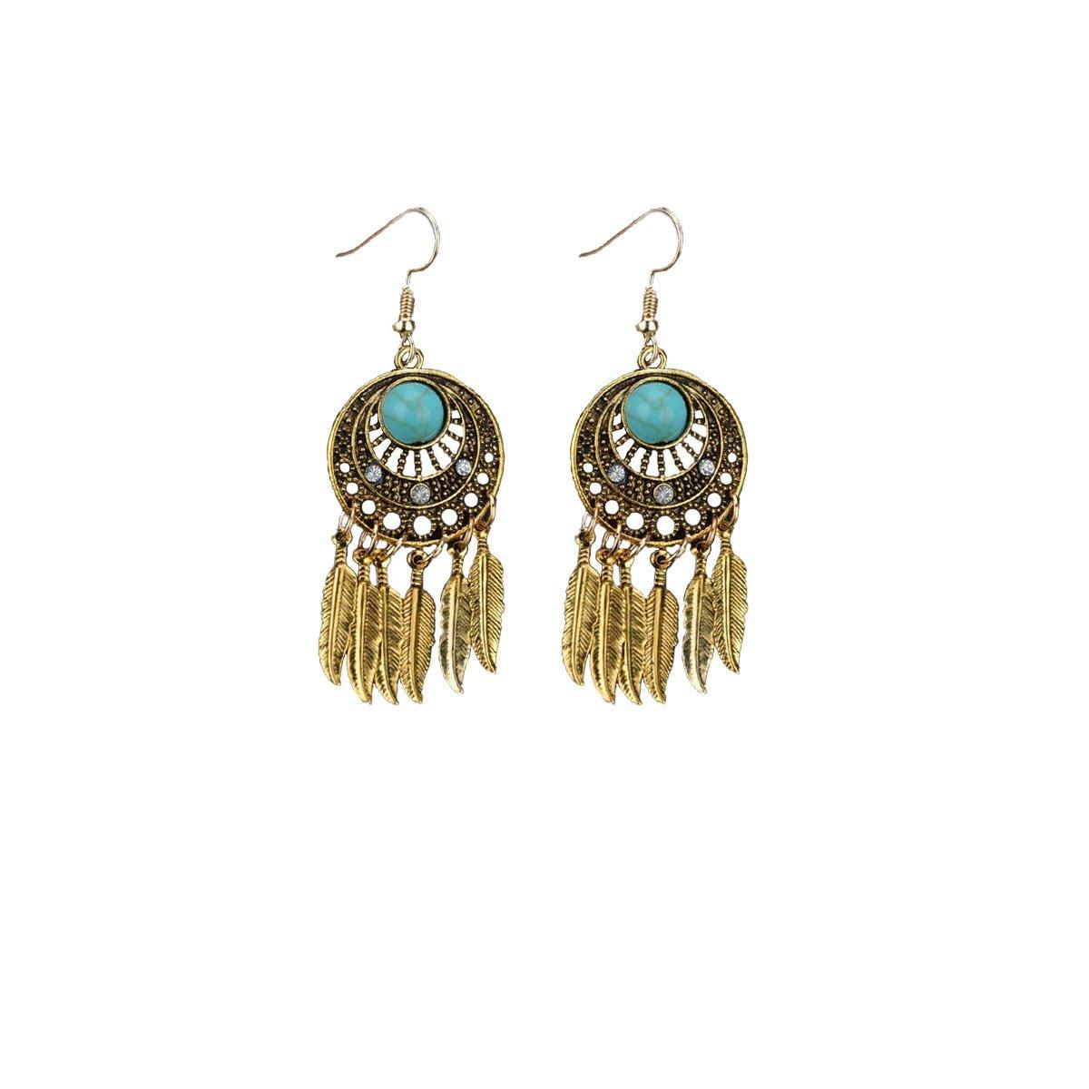 Bohemian Dreamcatcher Tassel Earrings Handmade Fashion Jewellery for Women Gifts - Silver