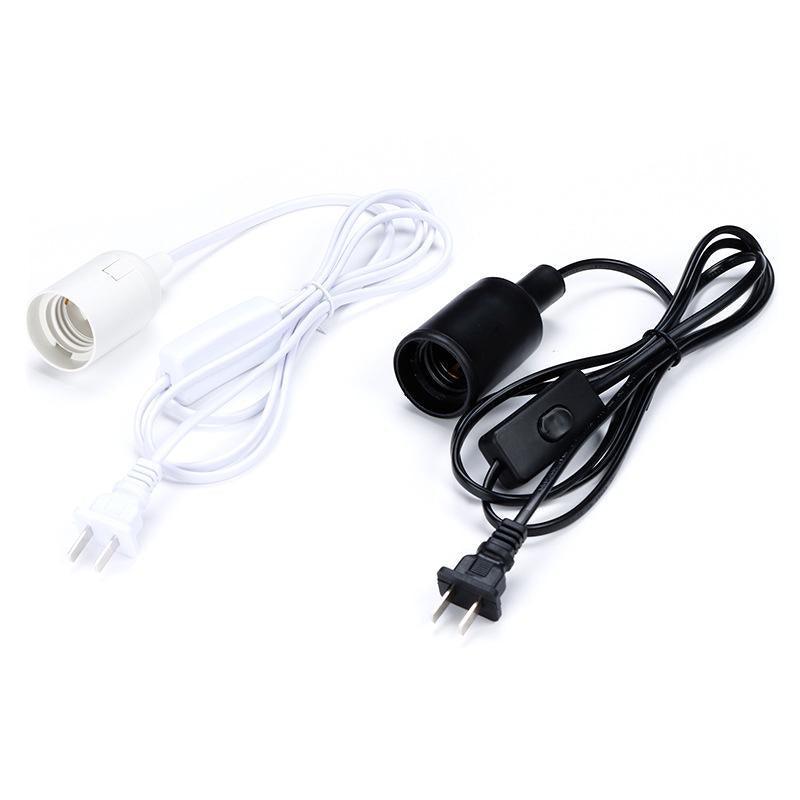 E27 Cable Cord With Switch Au Plug Pendant Lamp Base Light Bulb Holder Socket - Black 1PC