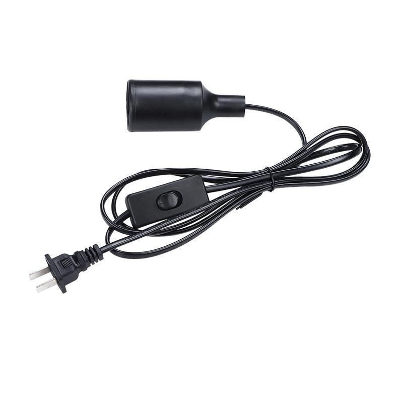 E27 Cable Cord With Switch Au Plug Pendant Lamp Base Light Bulb Holder Socket - Black 1PC