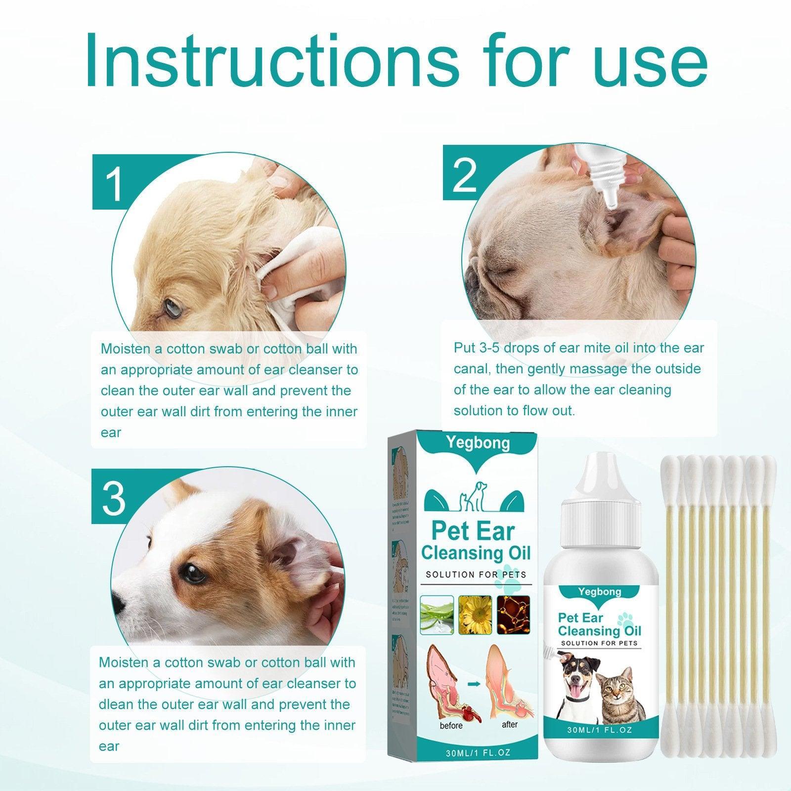 Pet Ear Cleaning Oil for Cats Dogs Deodorize Clean Ears Universal Ear Care Oil