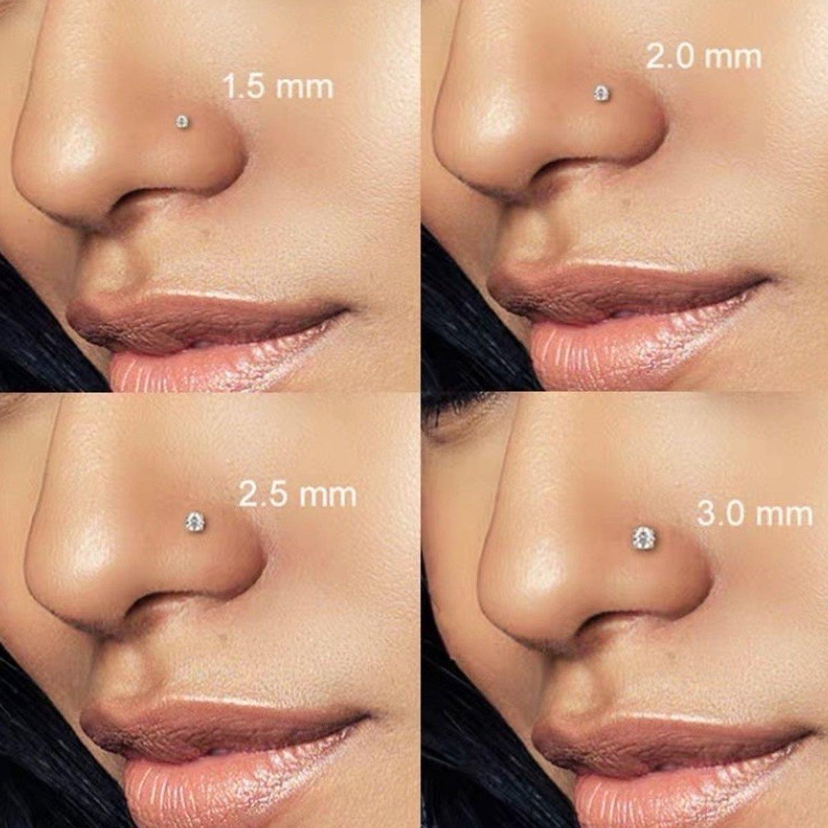 Stainless Steel Nosepiece with Gold Nose Stud Stylish Piercing Jewellery Women - Straight Rod-1.5mm