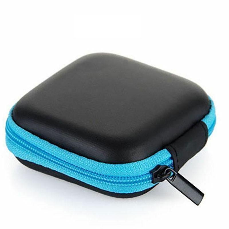 Portable Hard Case Pouch Storage Bag For Earphone Headphone Earbuds Cable - Rose Red