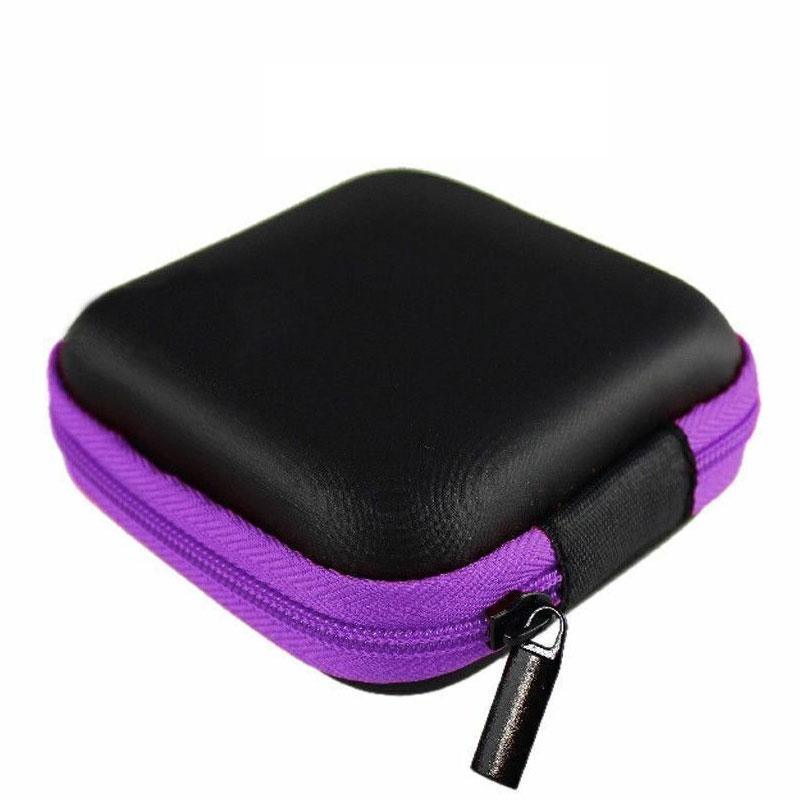 Portable Hard Case Pouch Storage Bag For Earphone Headphone Earbuds Cable - Rose Red