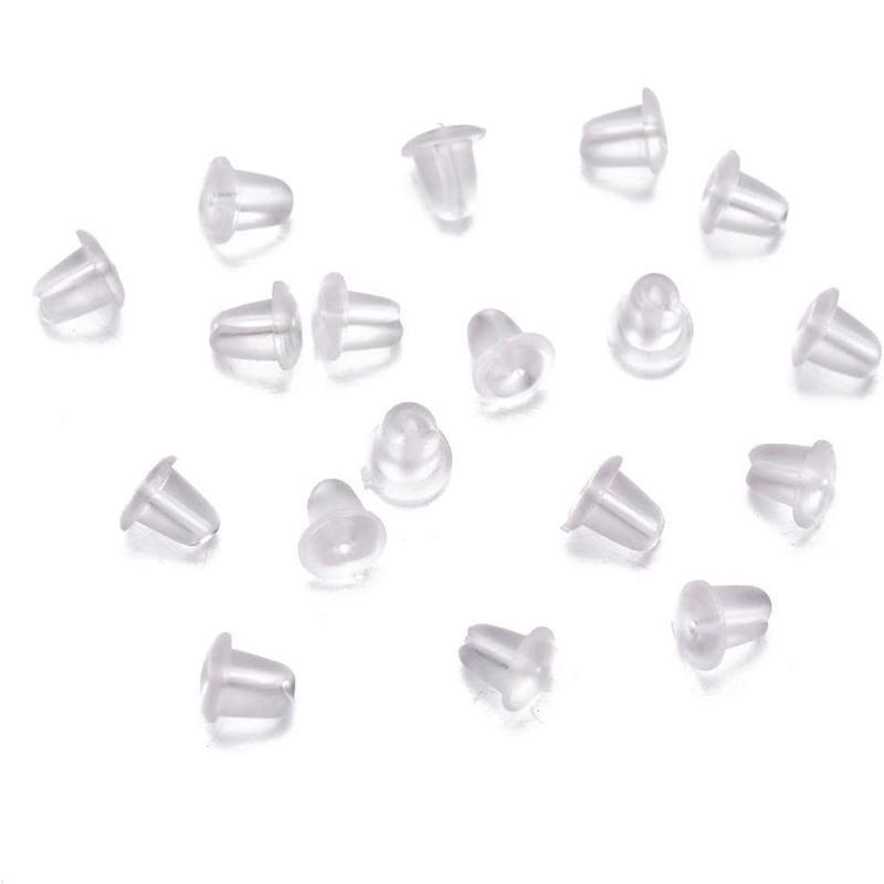100PCS Clear Silicone Earring Backs Soft Hypoallergenic Stoppers 5mm
