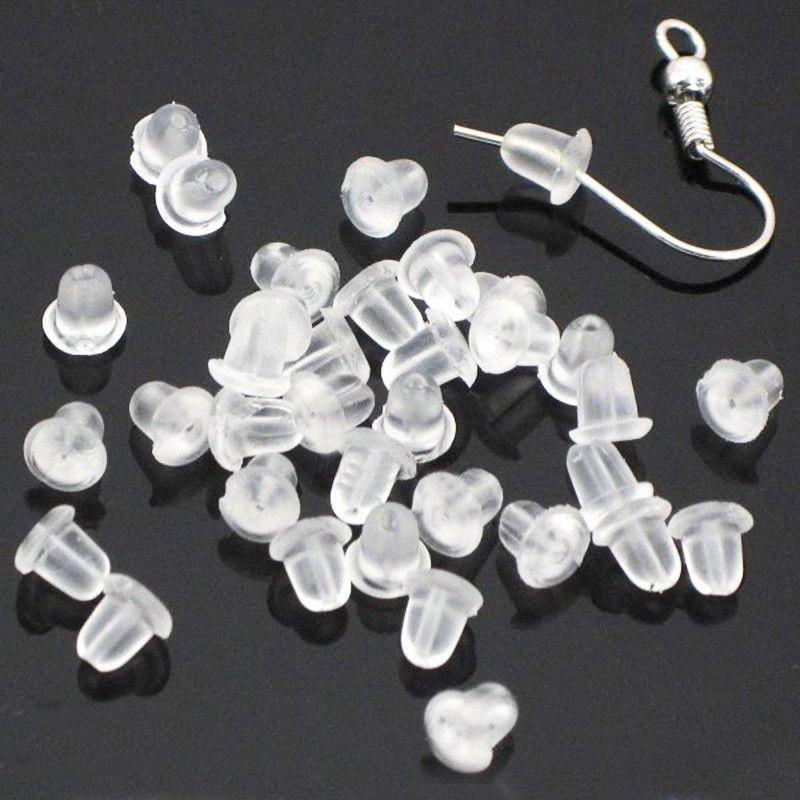 200 Rubber Earnuts Earring Nuts Findings Earring Backs Clear Plastic Dewsupplies