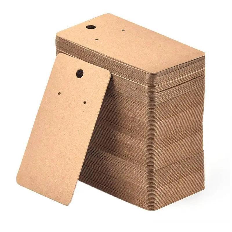 100Pcs Cardboard Earring Display Cards for Jewelry Accessories - White