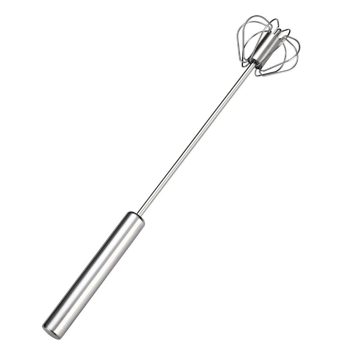 Stainless Steel Semi-Automatic Egg Beater Hand Pressed Kitchen Baking Tool - 10 Inch