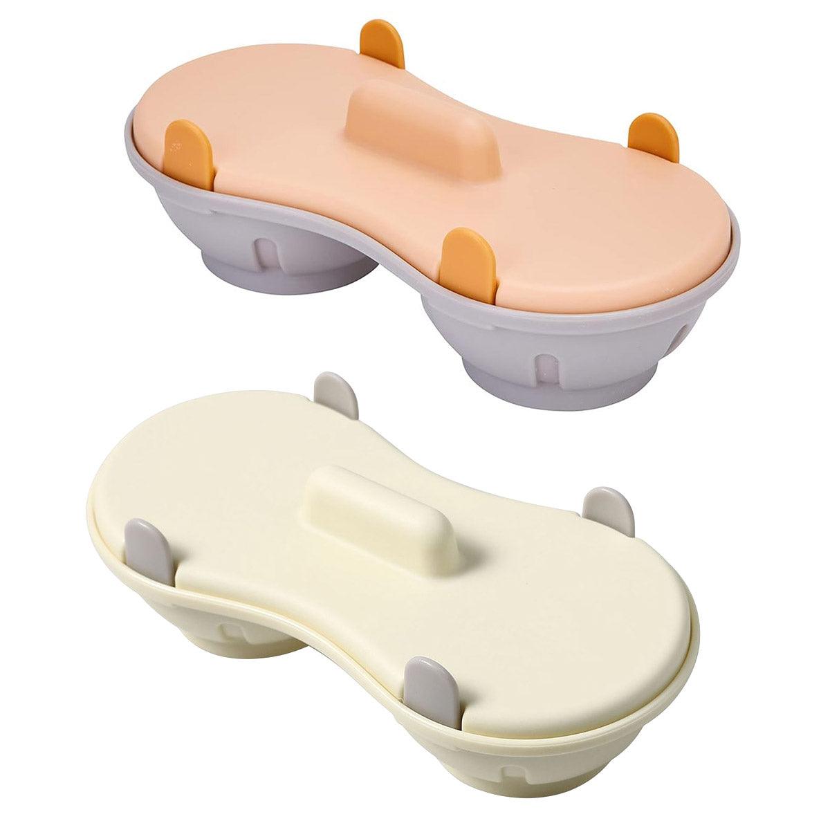 Microwave Egg Steamer With Lid Kitchen Egg Cooker Poacher Steam Box Container - Orange