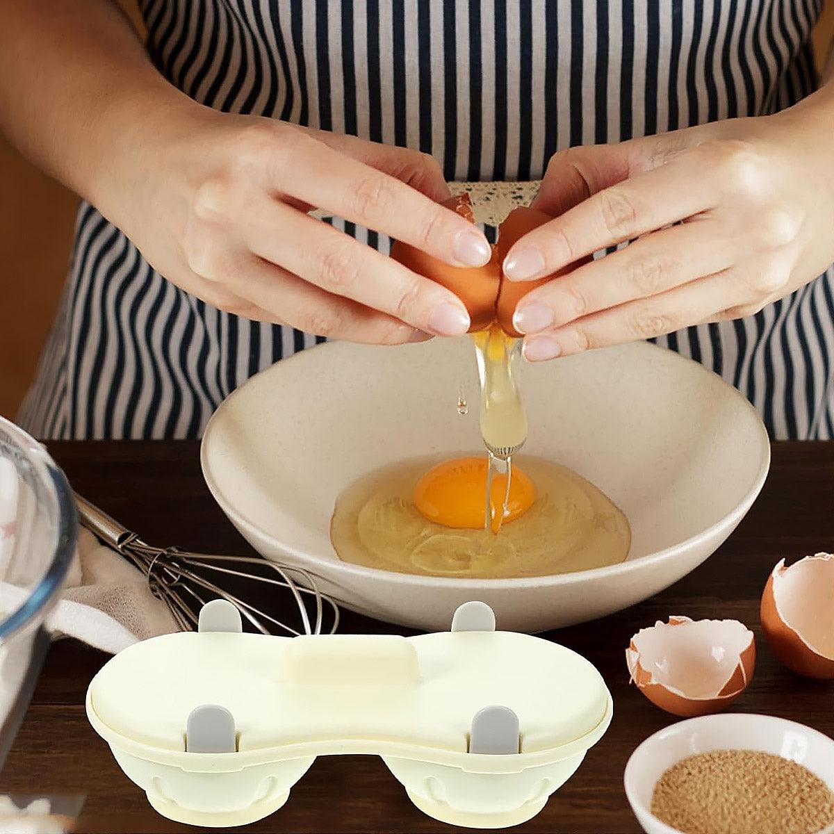 Microwave Egg Steamer With Lid Kitchen Egg Cooker Poacher Steam Box Container - Orange