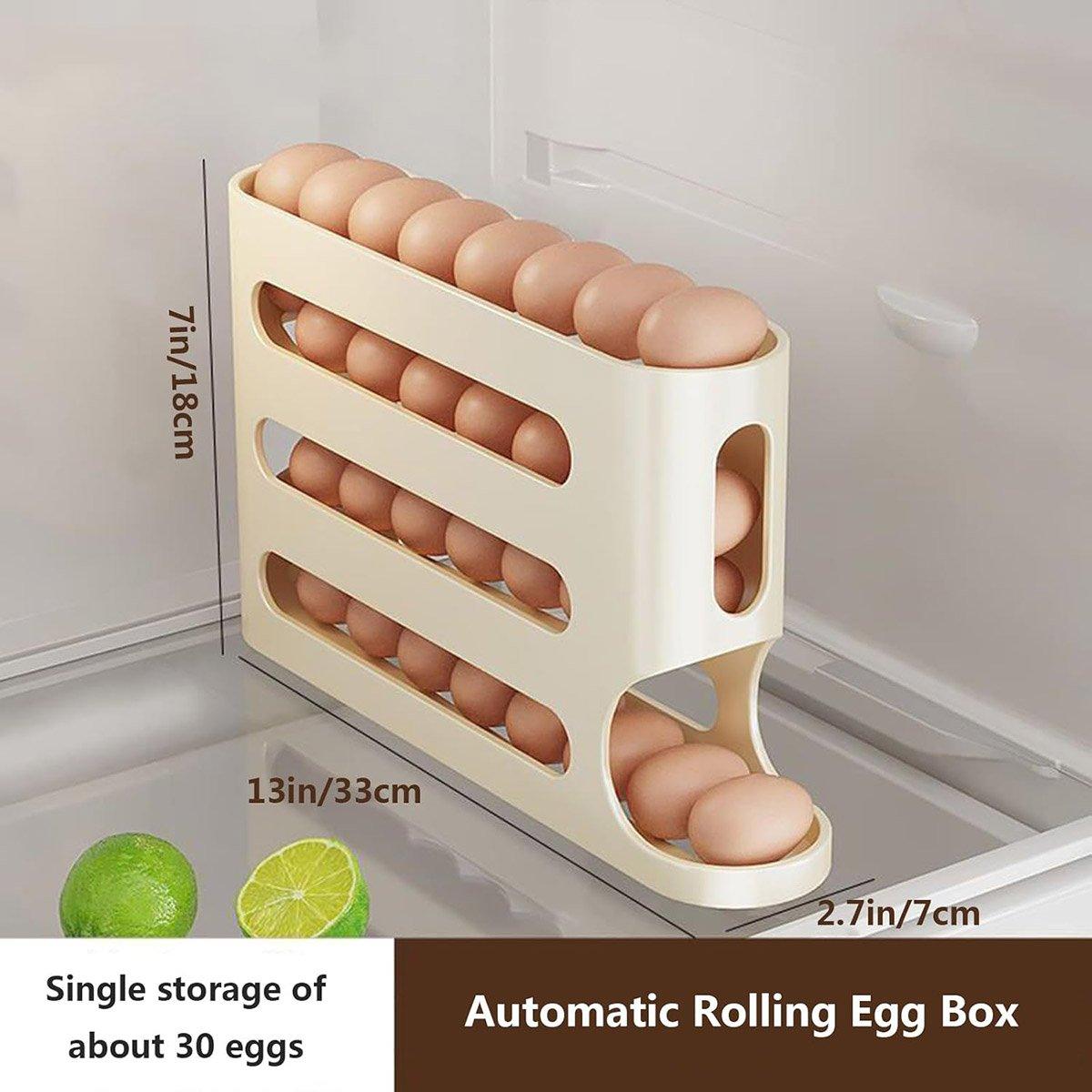 2pcs 4 Tier Slide Egg Organizer Storage Box Ladder Design for Egg Carton Holder