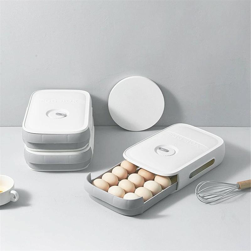 Drawer Type Eggs Tray Fruit Storage Box Kitchen Stacking Holder Food Container - Blue