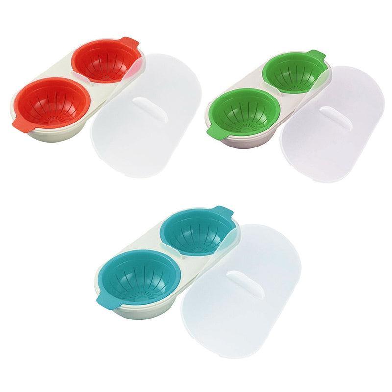 Microwave Egg Cooker for Breakfast Sandwich Poacher Kitchen Gadget - Blue