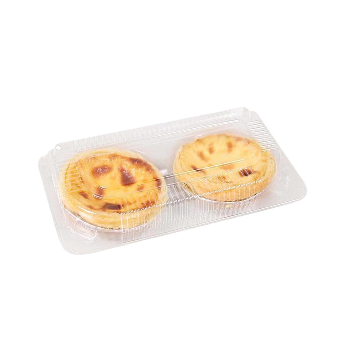 100PCS Transparent Plastic Egg Tart Box Disposable Bakery Packing Container - 17x18cm