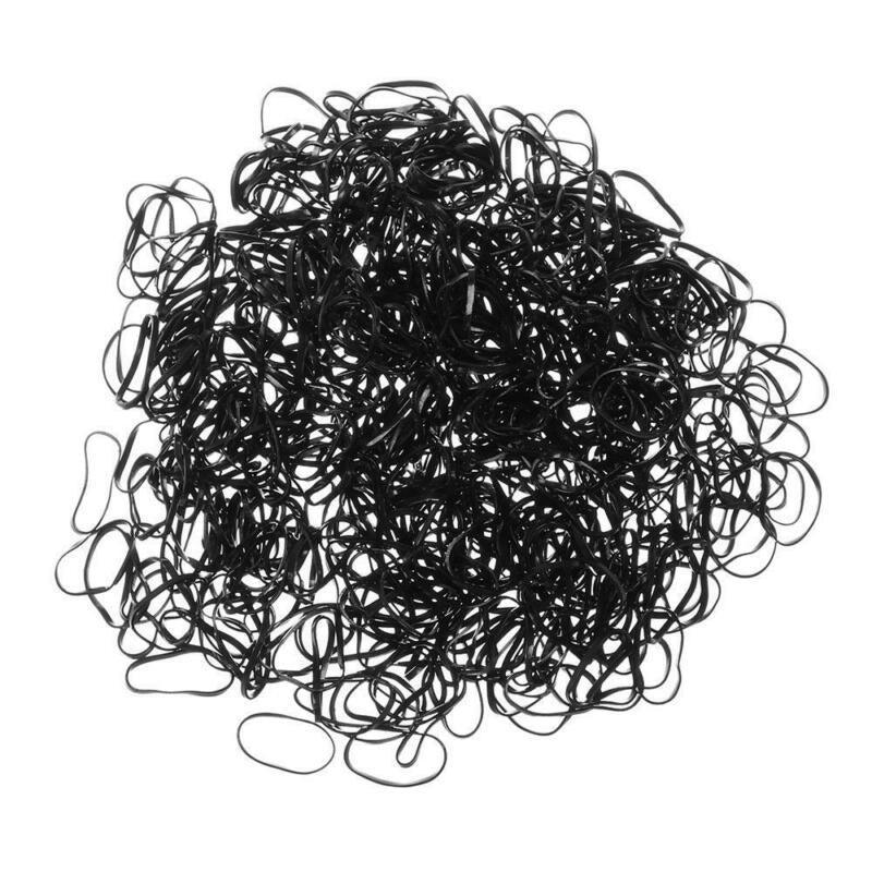 400pcs Small Elastic Rubber Band Hair Ties Multi Colour Black Ponytail Holders - Jelly Colour