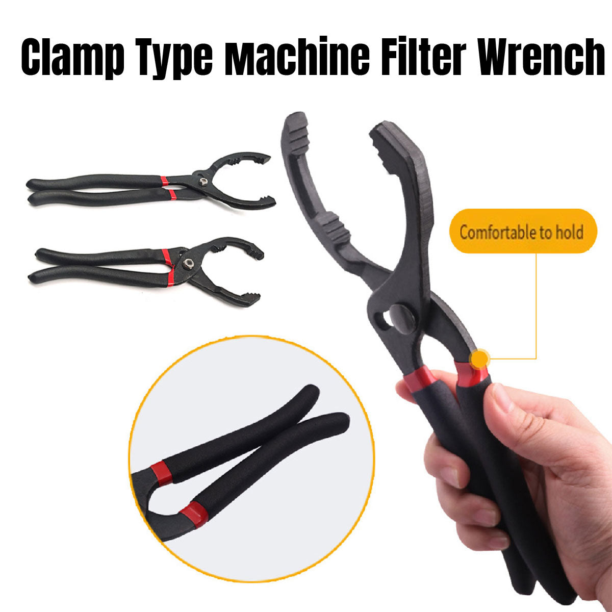 Oil Filter Pliers Wrench 10/12 Inch Heavy Duty Spanner Tool for Car Repair - 12inches