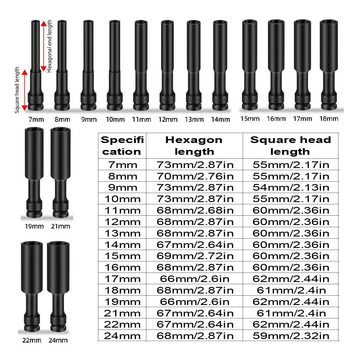 Hexagonal Socket Adapter Set for Electric Impact Wrench Power Drill Socket Tool - 8mm