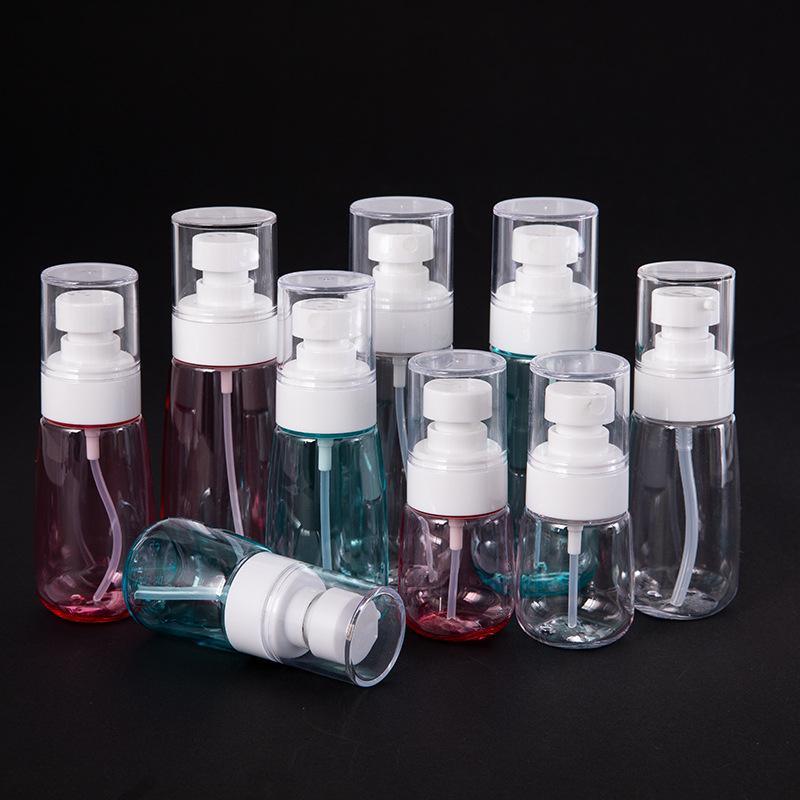 10pcs Portable Travel Emulsion Dispenser Bottle Press Pump Refillable Containers - Clear-60ml