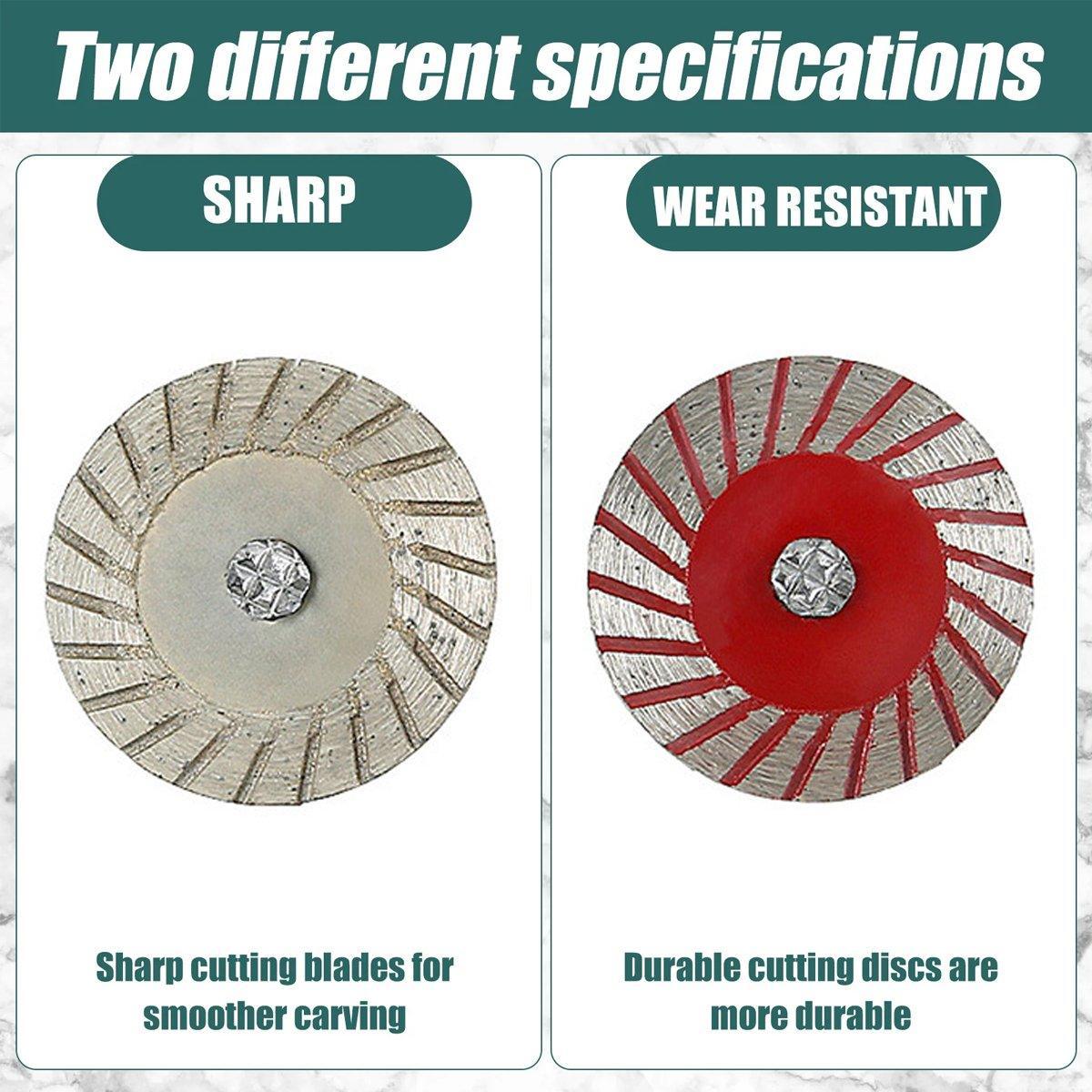 10pcs 40mm Stone Engraving Saw Blades Corrugated Cutting Tools with Handle