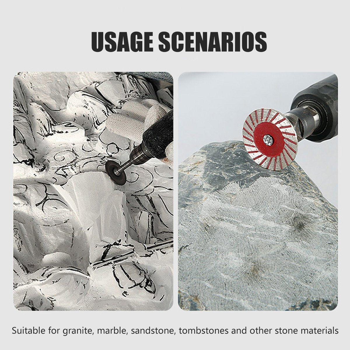 10pcs 40mm Stone Engraving Saw Blades Corrugated Cutting Tools with Handle