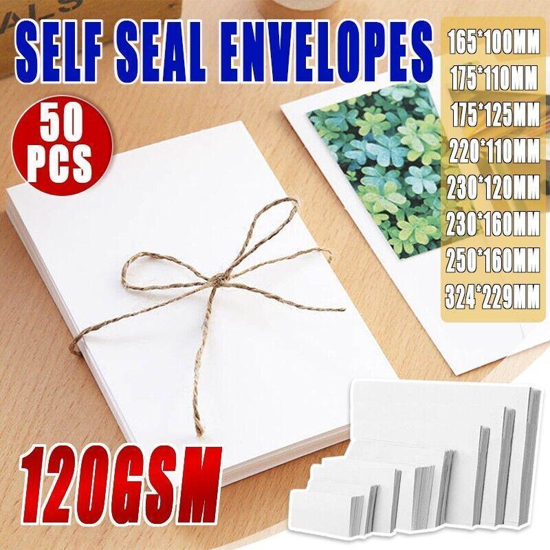 White Business Envelopes 8 Sizes Opaque Mailer with Pre-Printed Postcode - 6N:230*120MM