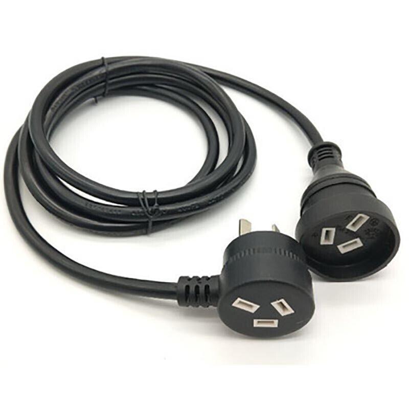 1M Piggyback Extension Cord 240V Power Lead Cable Au 3-Pin Black Au
