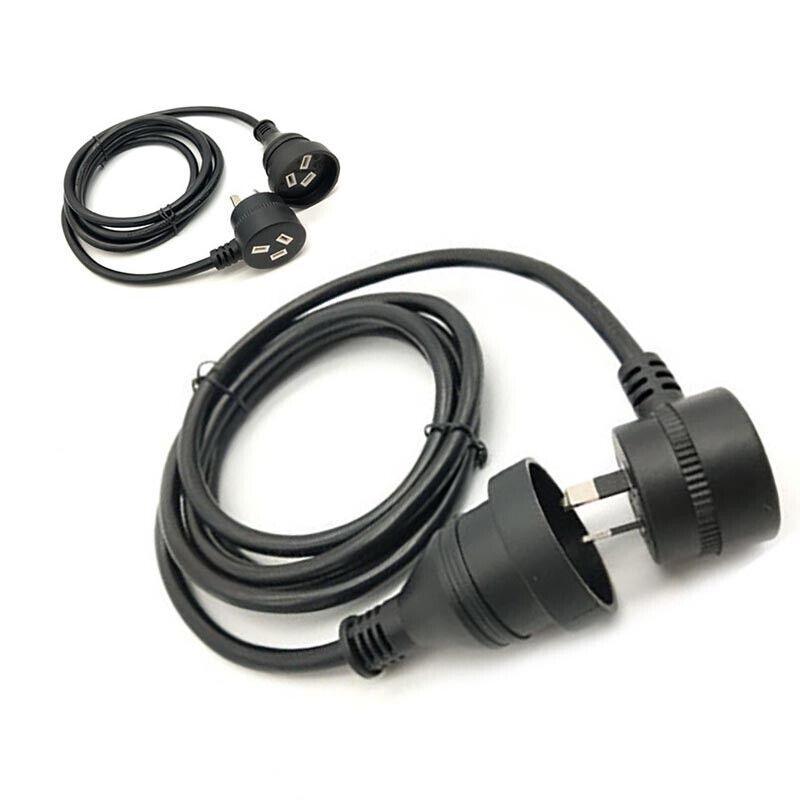 1M Piggyback Extension Cord 240V Power Lead Cable Au 3-Pin Black Au