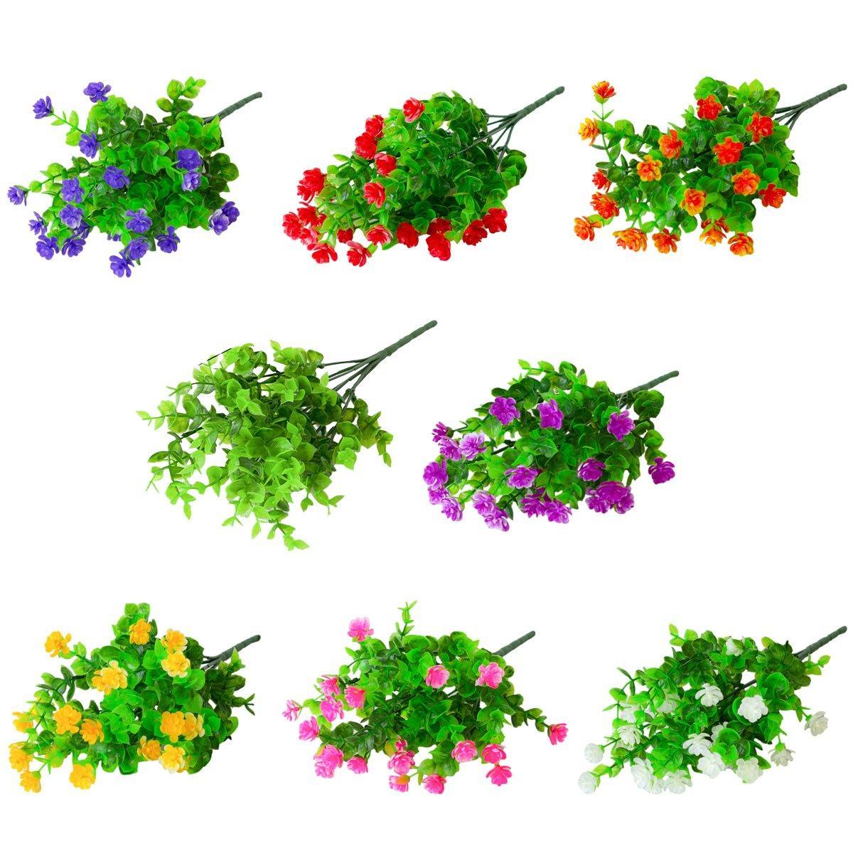 8pcs Artificial Camellia Flowers Realistic Silk Floral Decoration for Home Decor