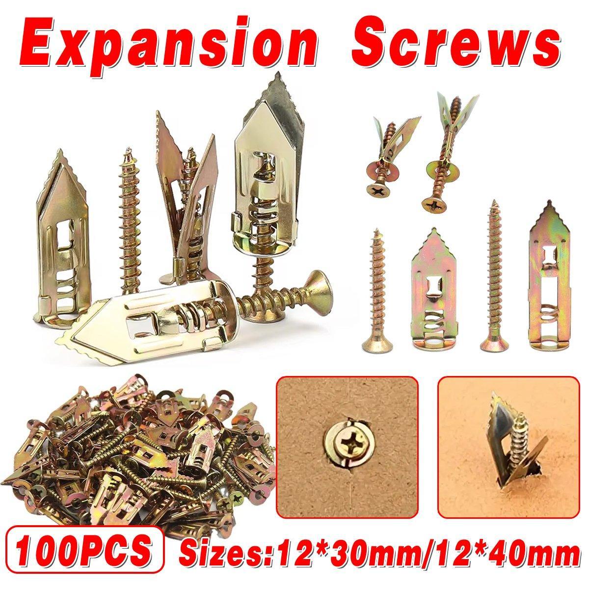 100PCS Self-Drilling Anchors Screws Percussion Expansion Kit -12x30mm/12x40mm - 12x30mm