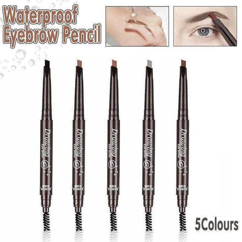 Waterproof Eyebrow Pencil Eye Brow Eyeliner Pen With Brush Makeup Cosmetic Tool - Dark Coffee