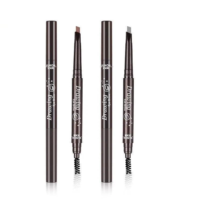 Waterproof Eyebrow Pencil Eye Brow Eyeliner Pen With Brush Makeup Cosmetic Tool - Dark Coffee