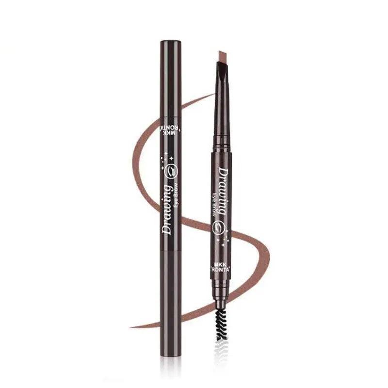 Waterproof Eyebrow Pencil Eye Brow Eyeliner Pen With Brush Makeup Cosmetic Tool - Dark Coffee