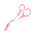 Eyebrow Scissors with Comb Stainless Steel Makeup Trimmer Beauty Tool 3 Colours - Pink