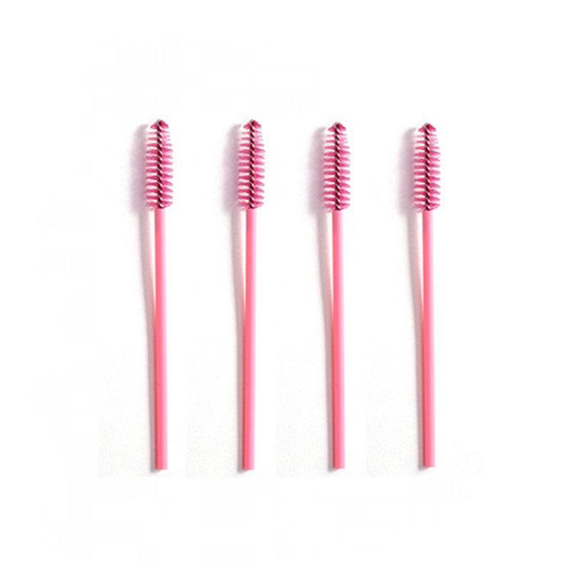 50X Disposable Mascara Wands Eyelash Brushes Applicator Lash Extension Brush - Black+Clear